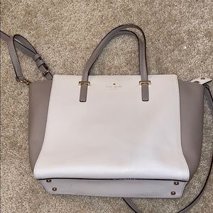 Kate Spade Gray/Purple and White Crossbody Purse